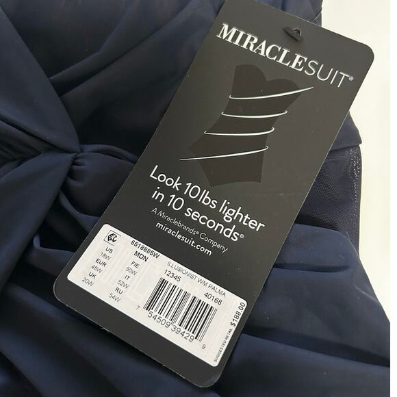 Miraclesuit Plus Size Illusionists Palma One Piece Swimsuit Midnight Blue 18W - Picture 5 of 8